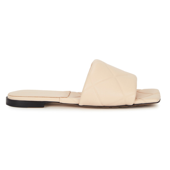 Bottega Veneta BV Lido Blush Beige Padded Leather Quilted Flat Slide Sandal 36.5 - Picture 1 of 12